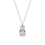 925 Sterling Silver Duo Necklace - Jet Hematite Swarovski Crystal
