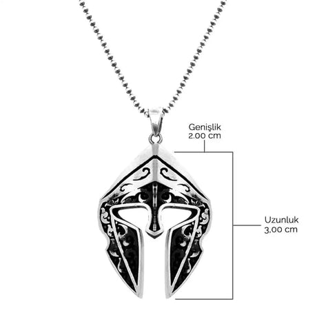 Sterling Silver Necklace - Iconic Spartan Helmet Pendant for Strength