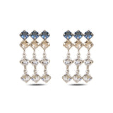 Elegant Blue Drop Earrings - Dazzling Sea-Inspired Vertical Design