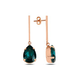 Rhodium Plated Sterling Silver Pear Swarovski Crystal Earrings - Dazzling