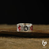 Exquisite Wedding Band - Symbolic Crescent & Star Design