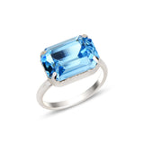 Emerald-Cut Crystal Cocktail Ring - Modern Oval Statement
