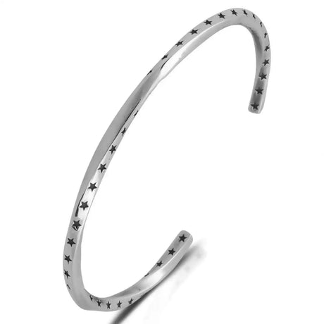 Sterling Silver Lucky Star Charm Bracelet - Celestial Dainty Style