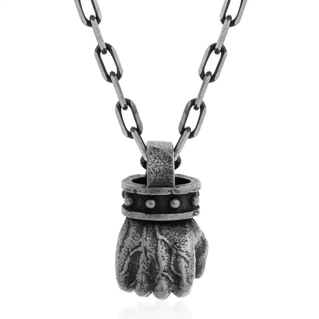 Sterling Silver Statement Necklace - Hercules's Fist Design