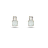 925 Sterling Silver Swarovski Crystal Duo Earrings - Minimalist Sparkle