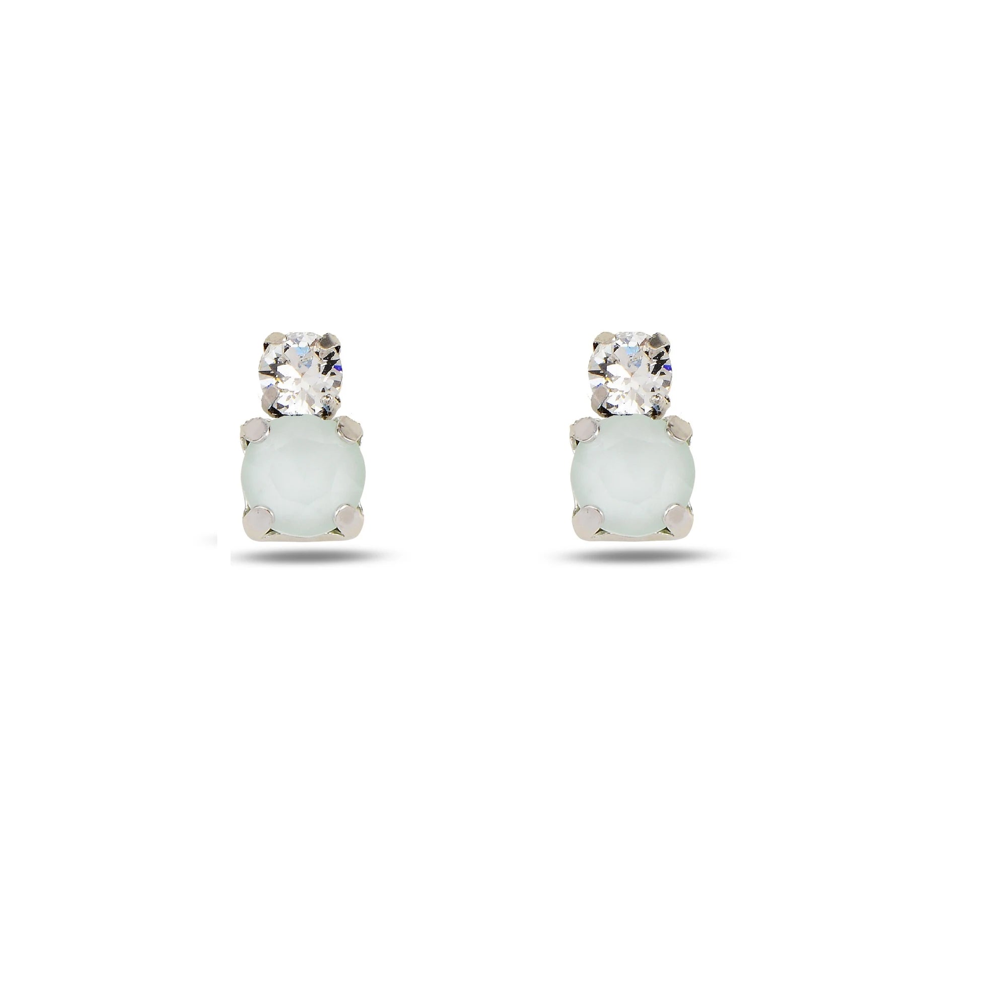 925 Sterling Silver Swarovski Crystal Duo Earrings - Minimalist Sparkle