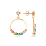 Vibrant Dangling Hoop Earrings - Modern & Expressive
