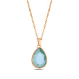 Cura Sterling Silver Topaz & Denim Blue Swarovski Pendant Necklace