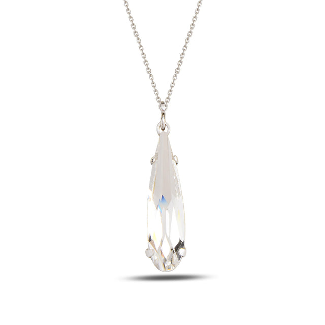 Sparkling Teardrop Pendant Necklace - Timeless Elegance