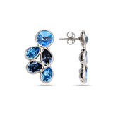 Boucles d'oreilles pendantes Salacia Blue Crystal en forme de créole - Design Couronne