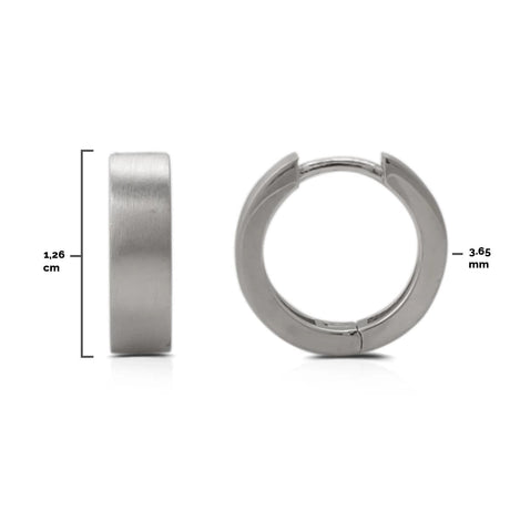 Sterling Silver Thick Flat Hoop Earrings - Sleek Minimalist Design