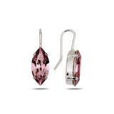 Rose Gold Plated Sterling Silver Hook Earrings - Dazzling Swarovski Crystals