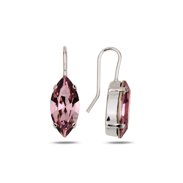 Rose Gold Plated Sterling Silver Hook Earrings - Dazzling Swarovski Crystals