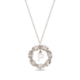 Collar de Plata de Ley con Letras y Cristales Swarovski Marquise