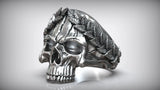 Artisan Laurel Skull Statement Ring