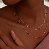 Geometric Square Link Necklace - Modern Elegance