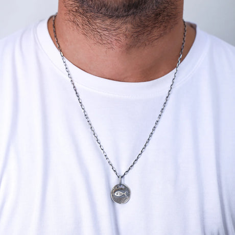 Sterling Silver Charm Necklace - Fortuna Symbol of Luck & Destiny