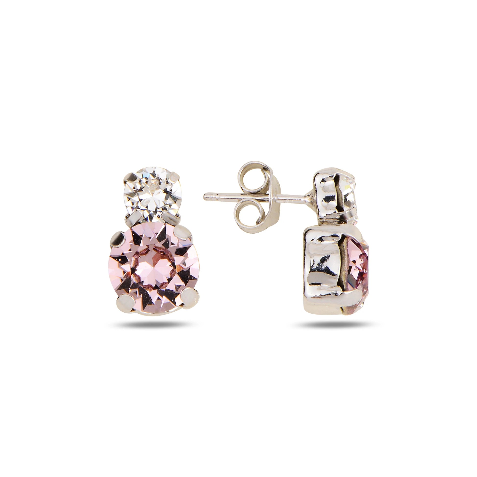 Sterling Silver Swarovski Crystal Earrings - Elegant Minimalist