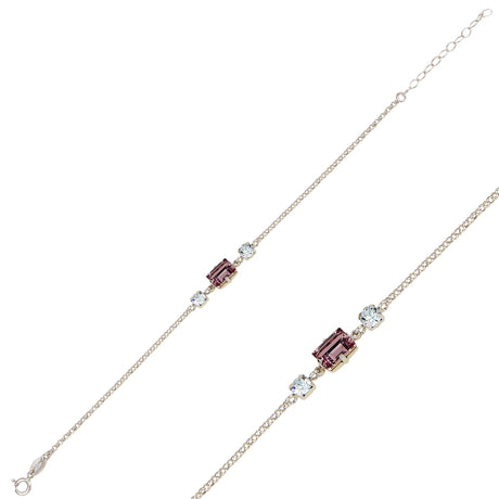 Elegant Three Stone Bracelet - Sparkling Trio Design