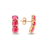 Matte Finish Horizontal Bar Earrings - Modern Design