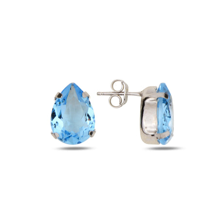 Rhodium-Plated Sterling Silver Stud Earrings with Dazzling Swarovski Crystals