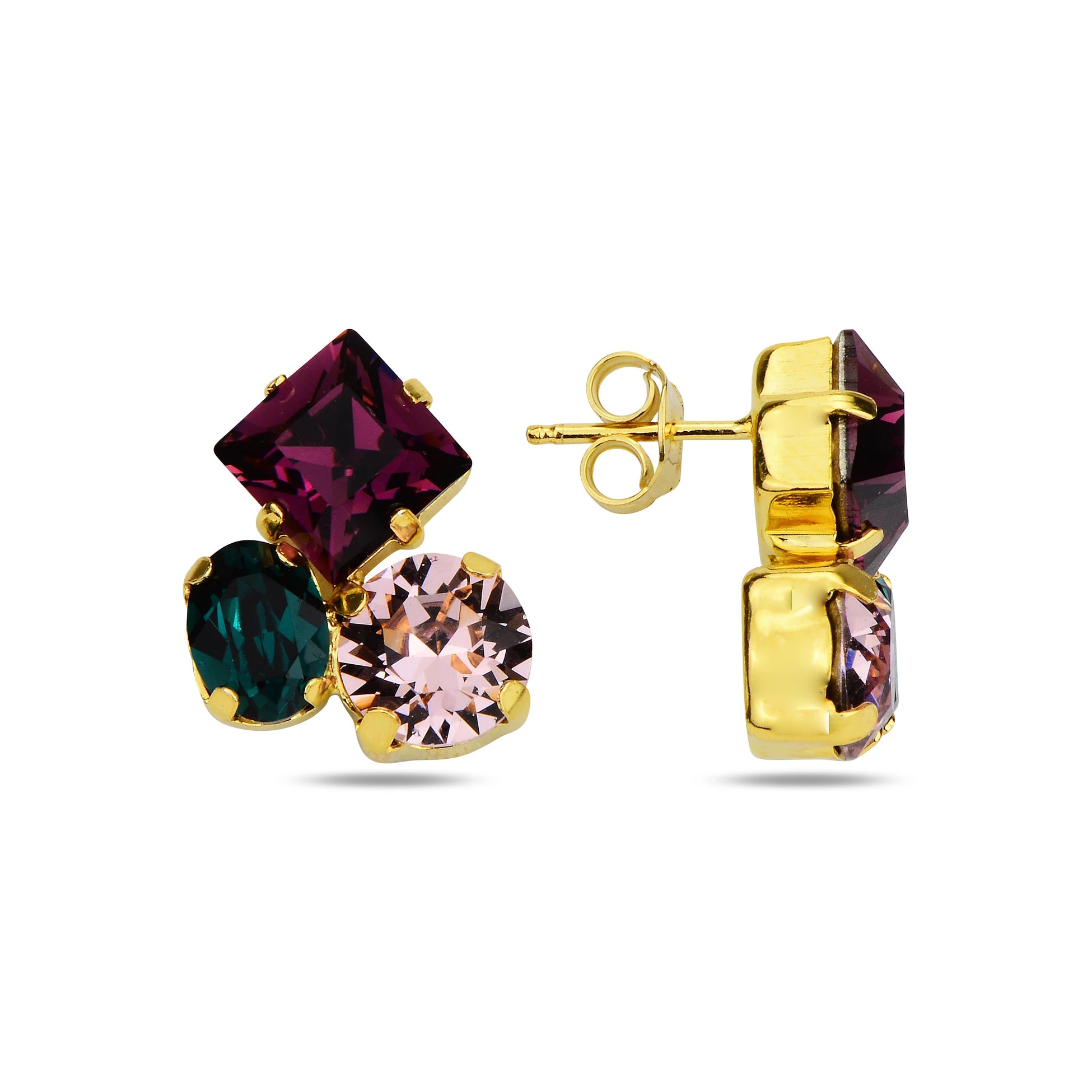 Gemstone-Inspired Cocktail Earrings - Multi-Cut Feminine Statement