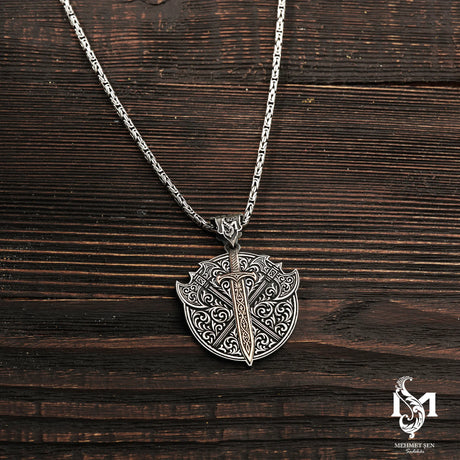 Sterling Silver Men's Axe Pendant Necklace - Bold & Distinctive Design