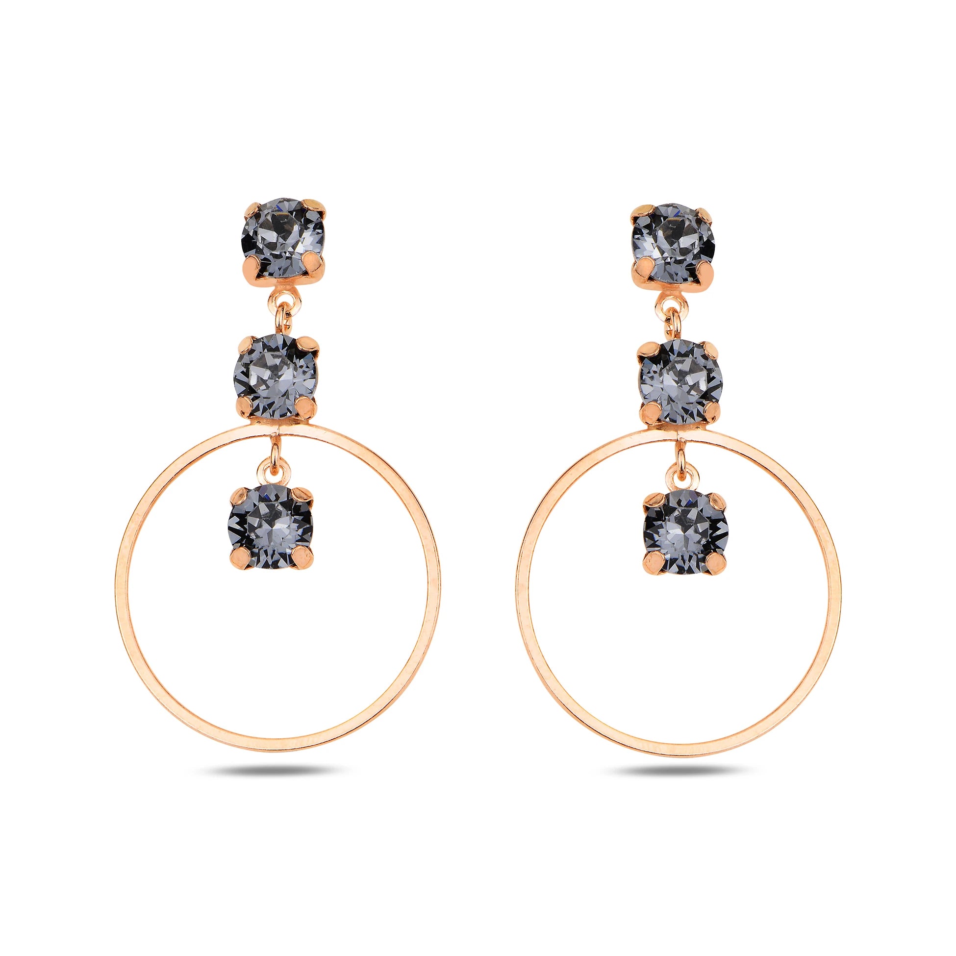 Versatile Triple Hoop Earrings - Modern Horizontal Loop Design