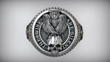 Premium Owl Masonic Symbol Ring