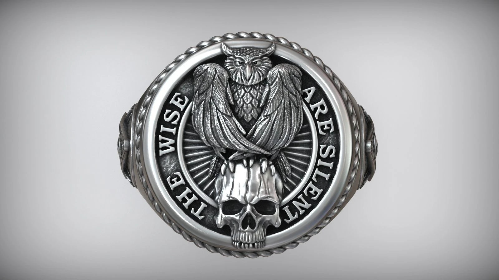 Premium Owl Masonic Symbol Ring