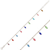 Sparkling Sterling Silver Marquise Crystal Dangle Bracelet