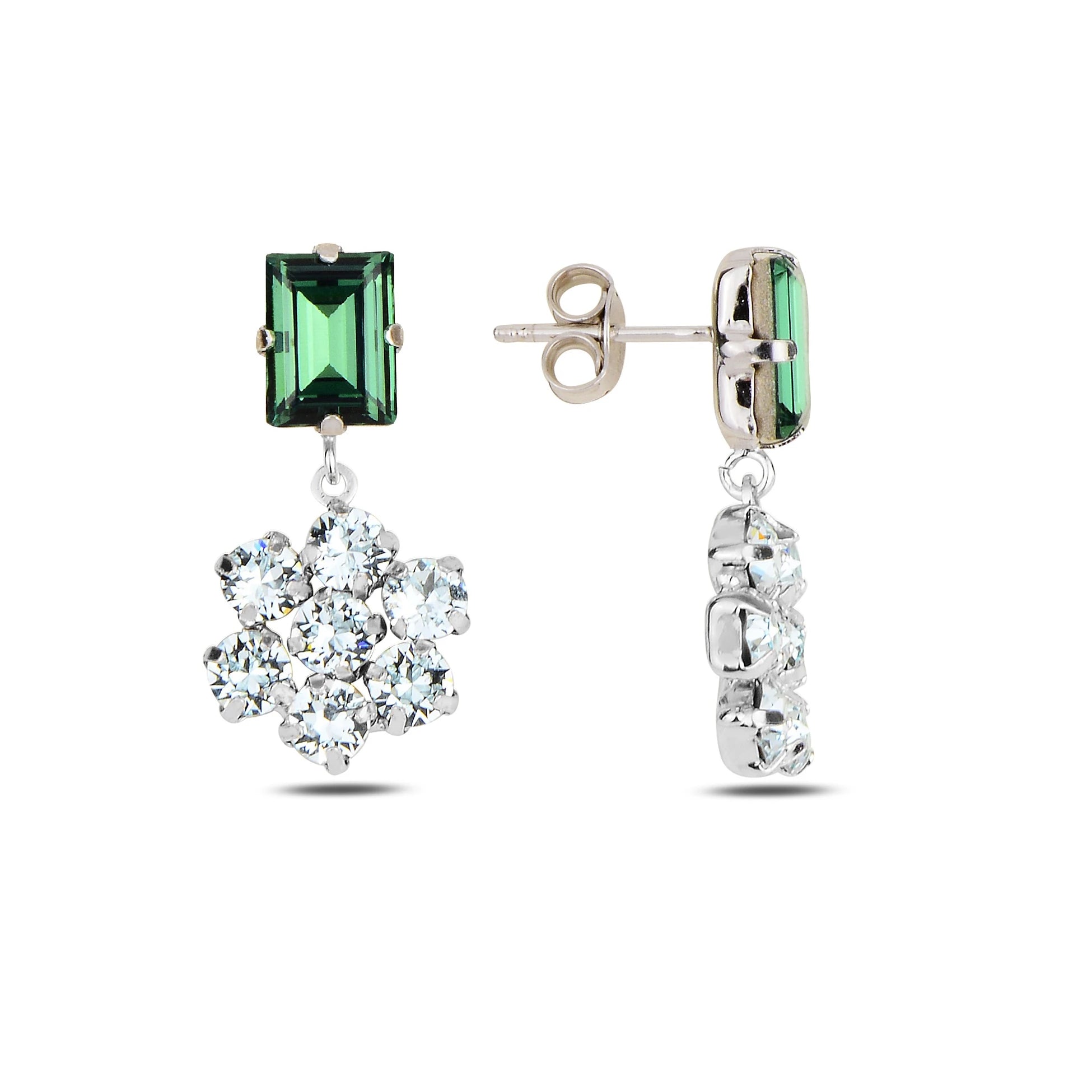 Vibrant Swarovski Crystal Earrings - Fiore Flower-Inspired Design