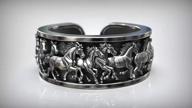 Dynamic Galloping Horse Design Ring