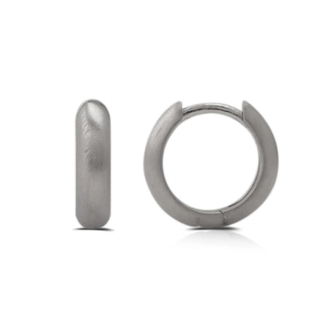 Sterling Silver Hoop Earrings - Polished Thin Domed Design