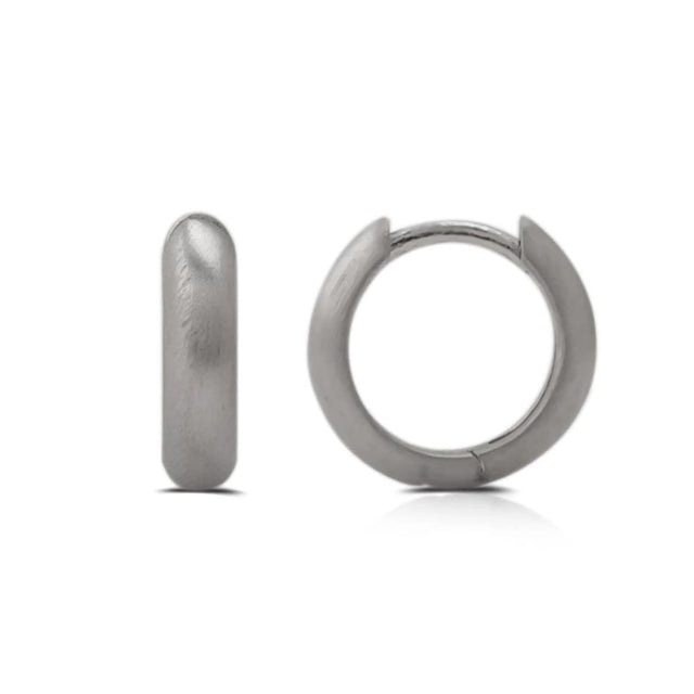 Sterling Silver Hoop Earrings - Polished Thin Domed Design