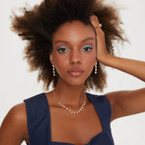 Voluminous Oval Crystal Strand Necklace - Timeless Design