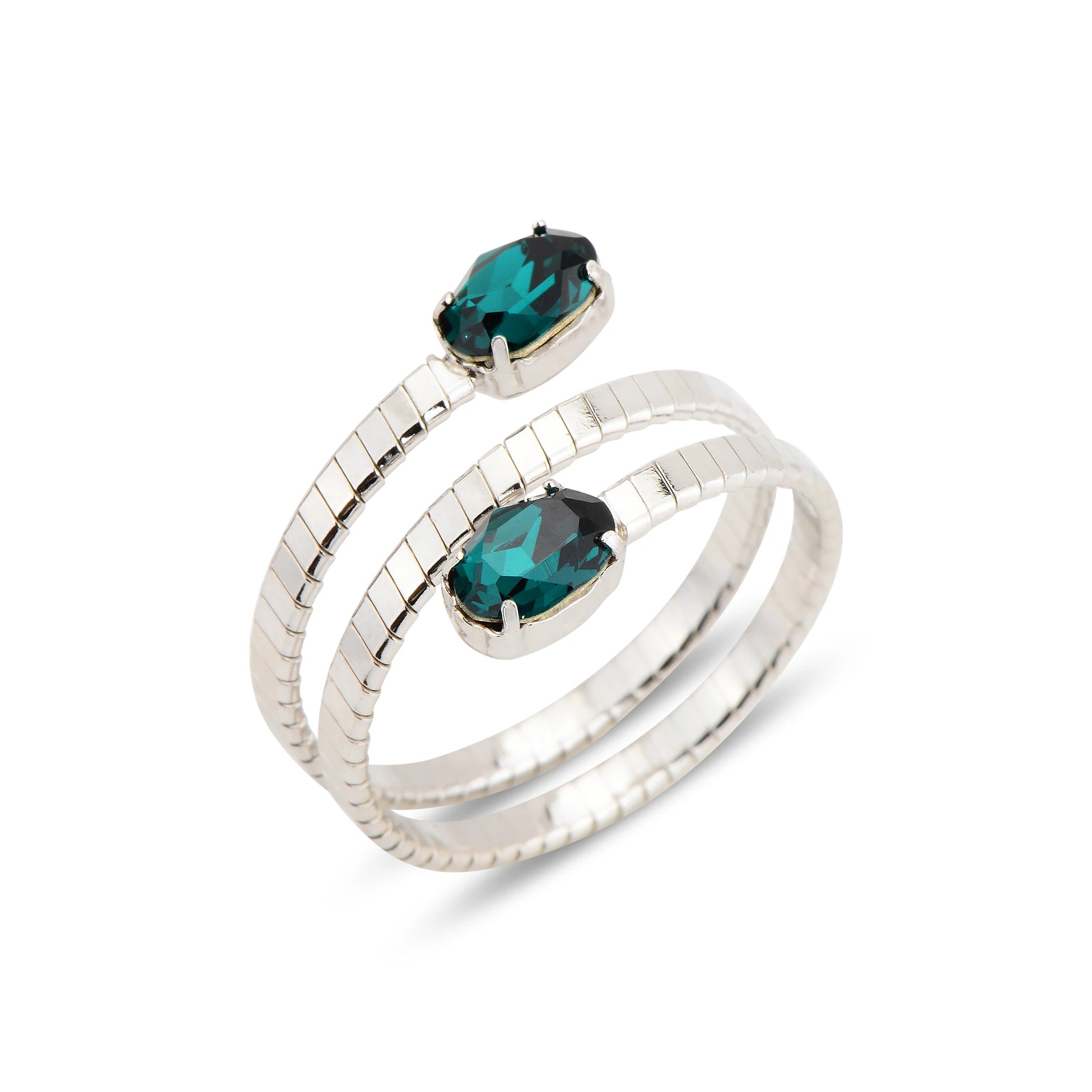Triple Coiled Ring - Rounded Elegance, Modern Spiral Design
