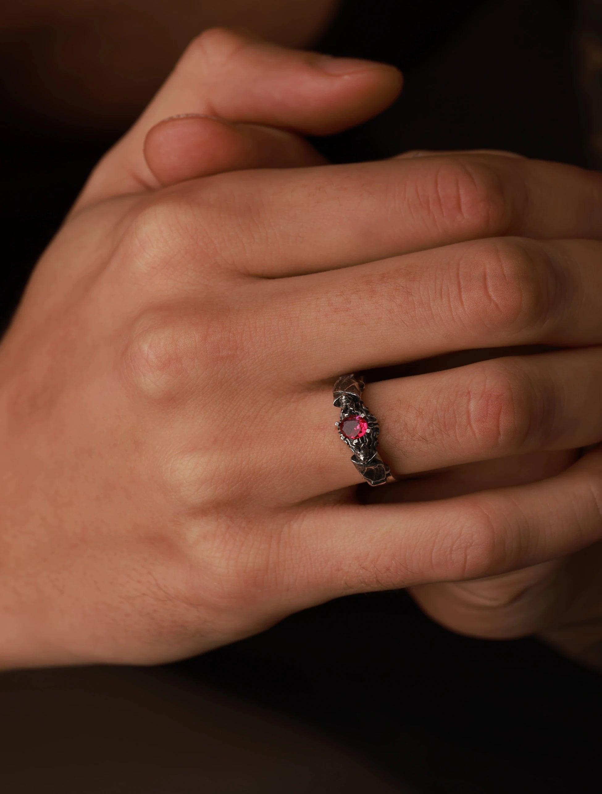 Sparkling Crystal Bat Statement Ring