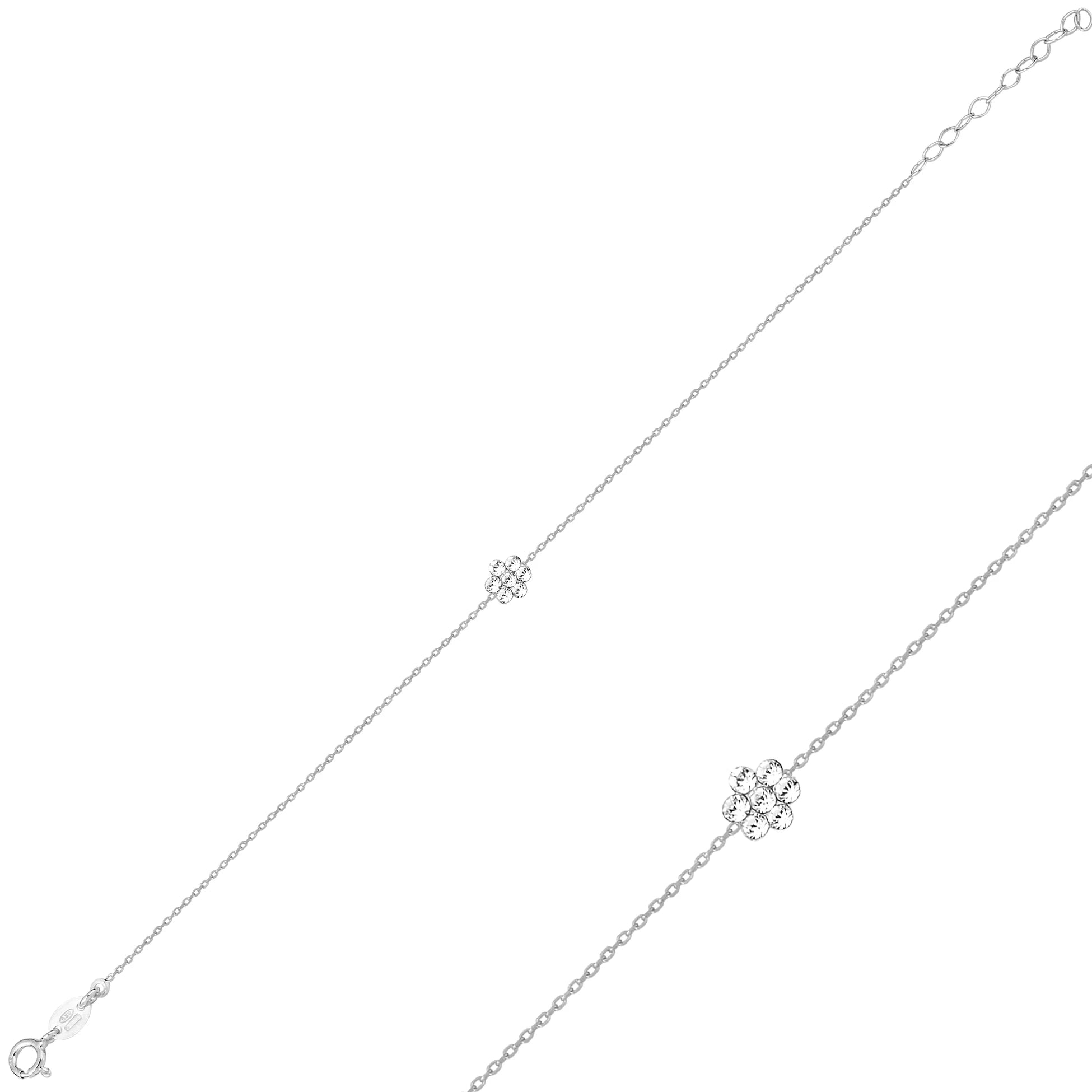 Sterling Silver Daisy Bracelet - Delicate Floral Charm