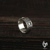 Sterling Silver Wedding Band - Distinctive Symbolic Design