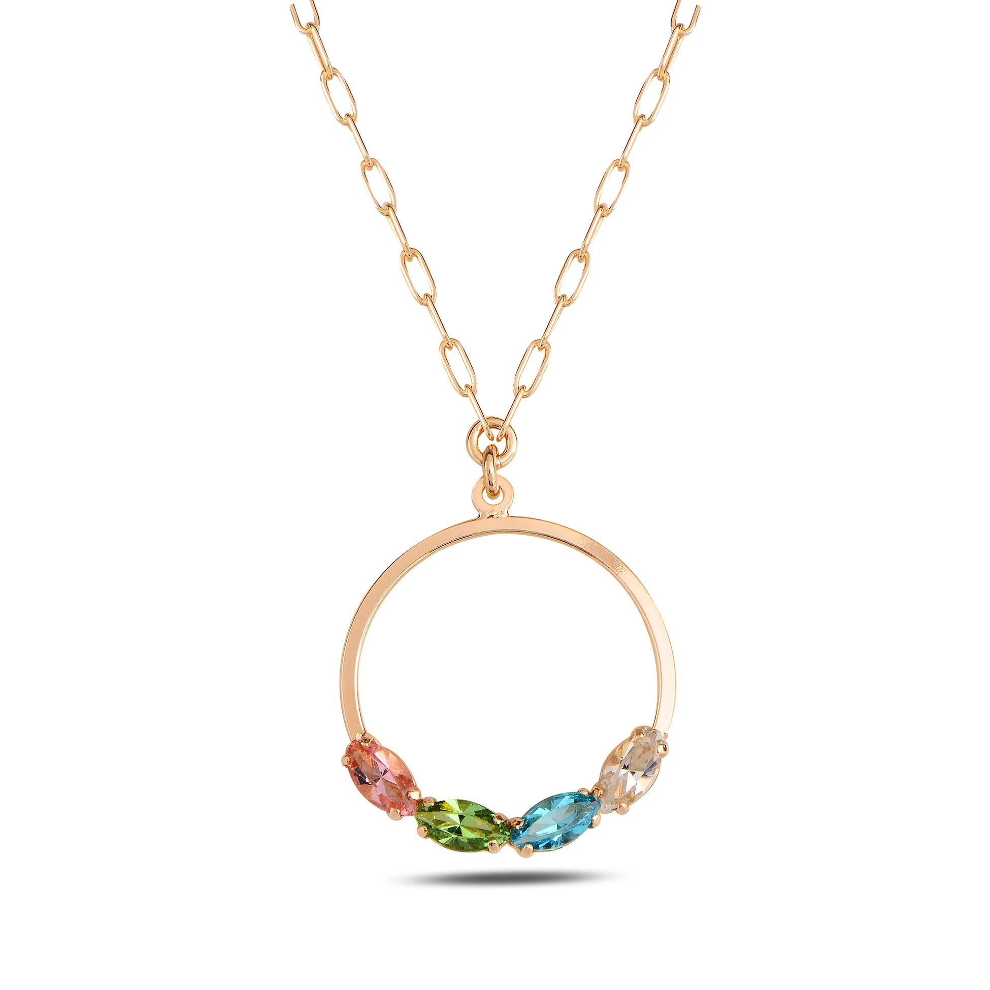 Collier demi-anneau Marquise en cristal Swarovski - Argent sterling 925