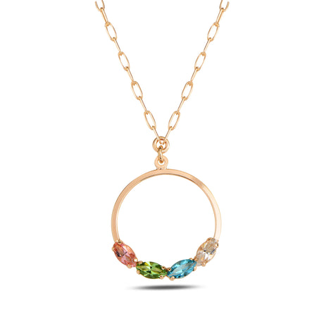 Marquise Swarovski Crystal Half-Hoop Necklace - 925 Sterling Silver
