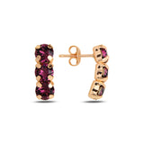 Matte Finish Horizontal Bar Earrings - Modern Design