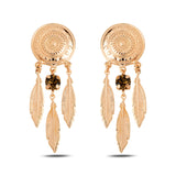 High-Polish Metal Shield Earrings - Modern Geometric Design
