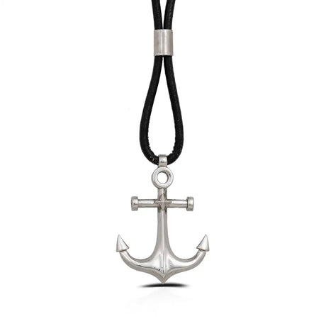 Sterling Silver Pendant Necklace - Nautical Anchor Charm