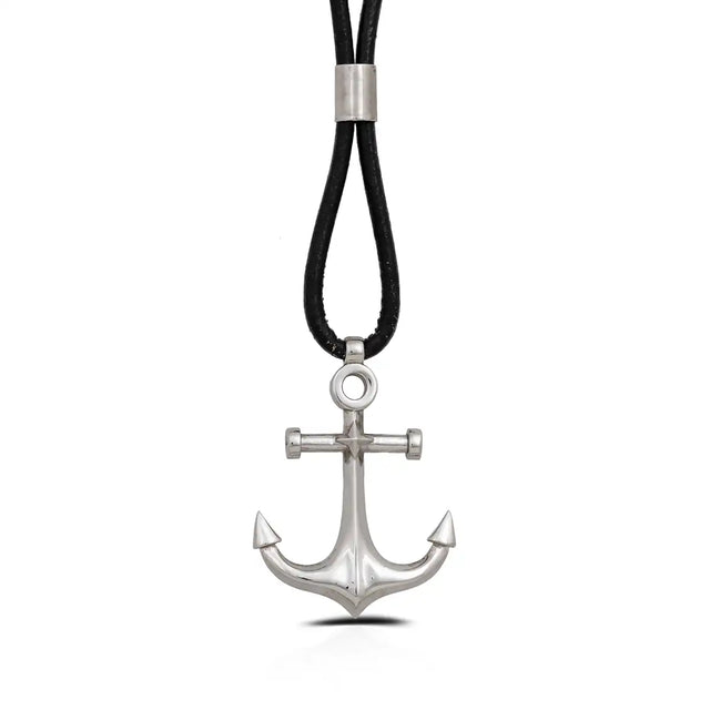 Sterling Silver Pendant Necklace - Nautical Anchor Charm