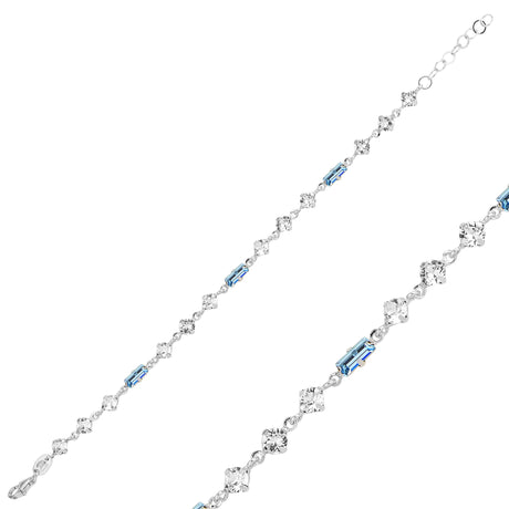 Dainty Row Bracelet - Continuous Sparkle Line Design