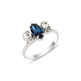Rounded Elegance Trio Ring - Bold Oval Cut Stackable Design