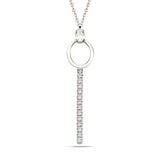 Rose Gold Plated Sterling Silver Solitaire Necklace - Bezel Set Crystal