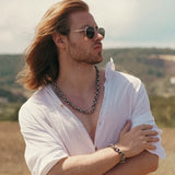 Sterling Silver Skull Chain Necklace - Bold & Edgy Statement